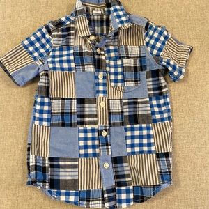 Gap madras patch work shirt
